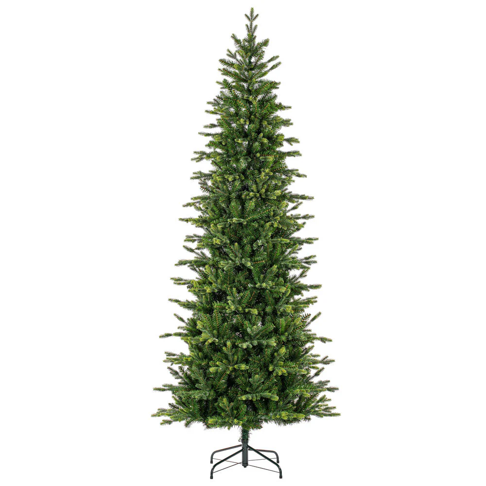 7'6"Hx39"W PE Slim Wistler Spruce Artificial Christmas Tree, Unlit -Green