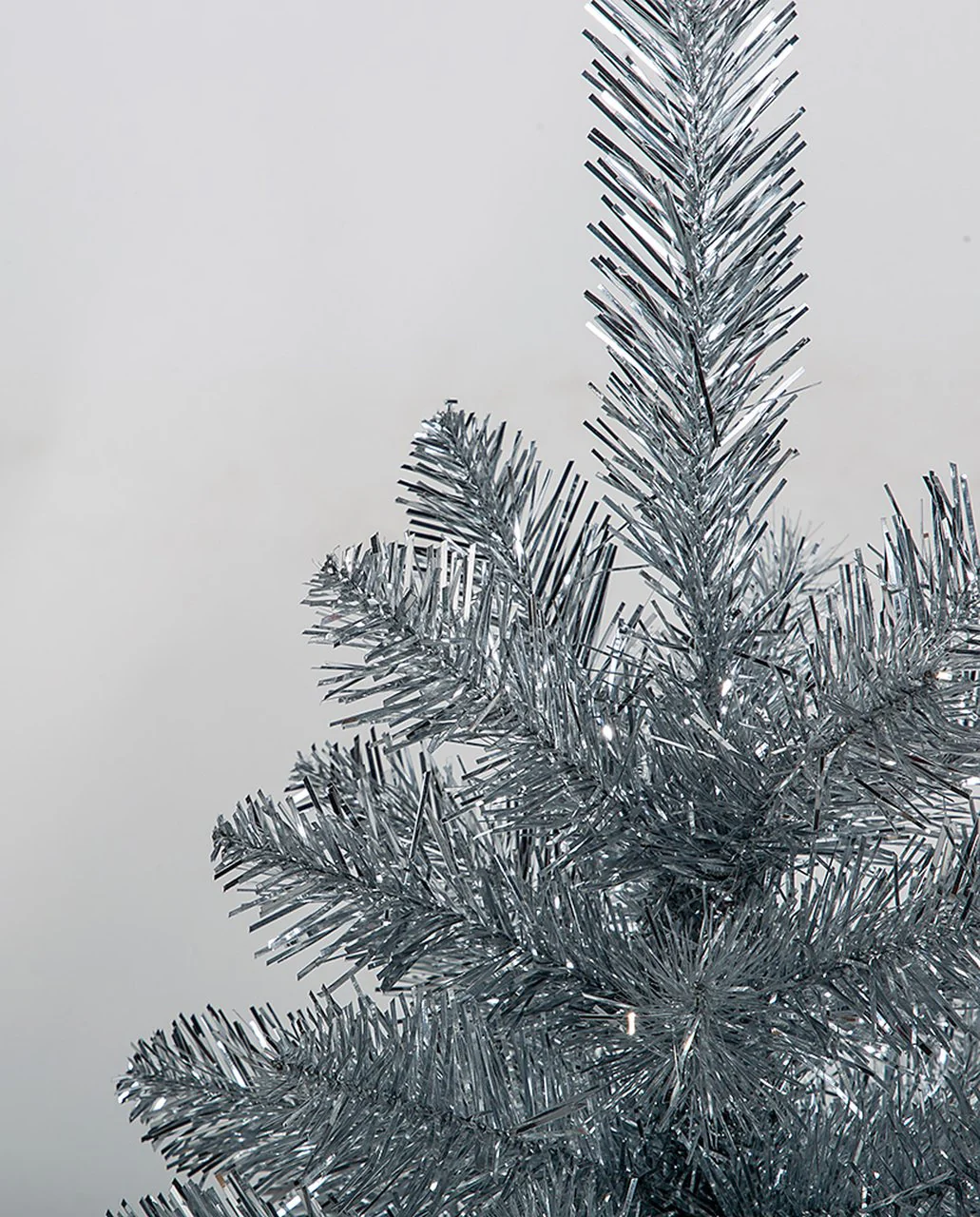 7'6"Hx39"W Tinsel Ombre Artificial Christmas Tree, Unlit -Silver/Blue - Image 2