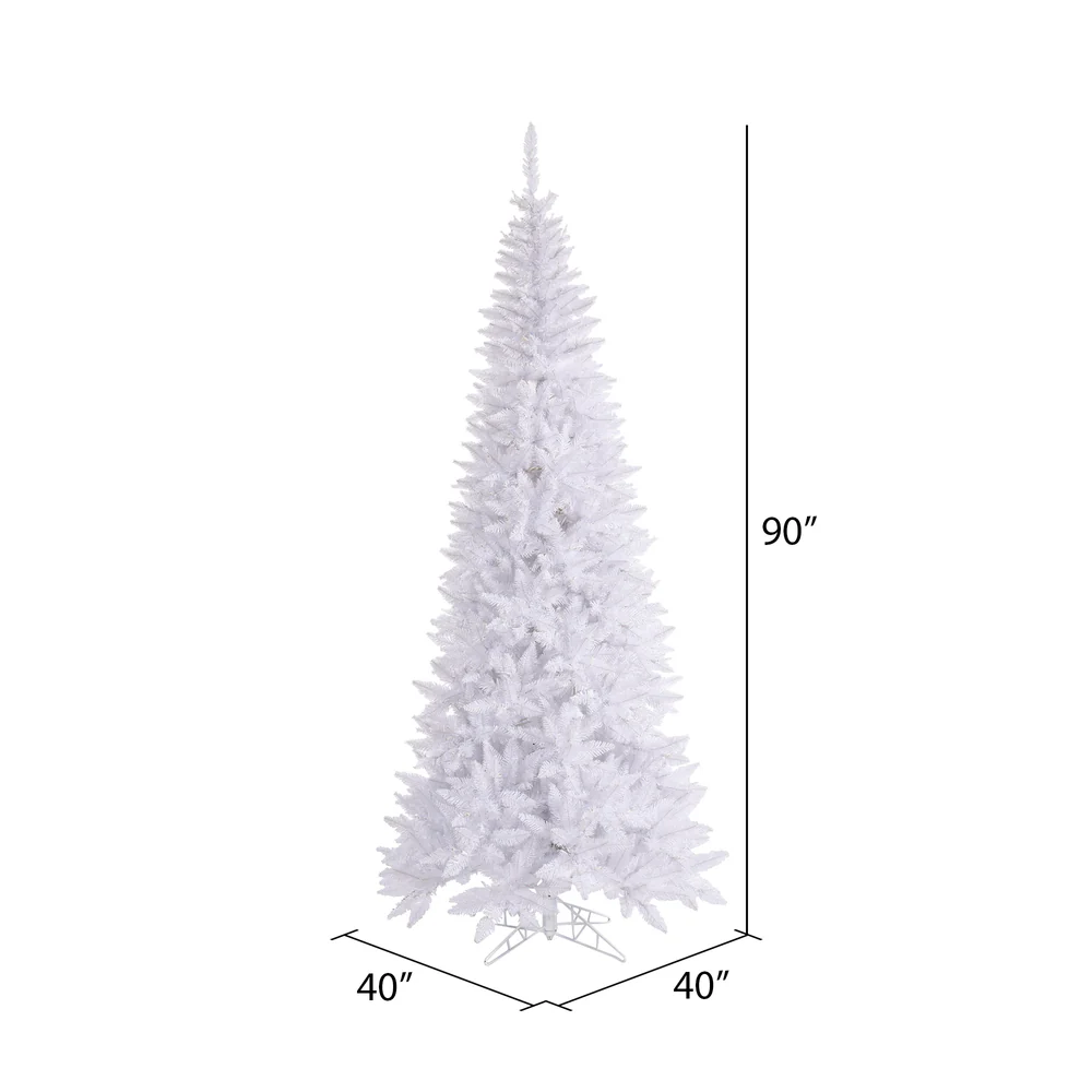 7'6"Hx40"W Slim Fir Artificial Christmas Tree, Unlit -White - Image 2