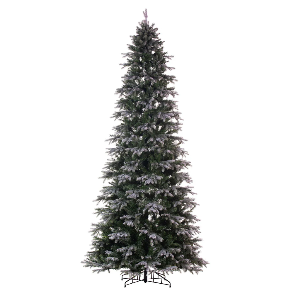 7'6"Hx44"W PE Frosted Slim Douglas Fir Artificial Christmas Tree, Unlit -Green