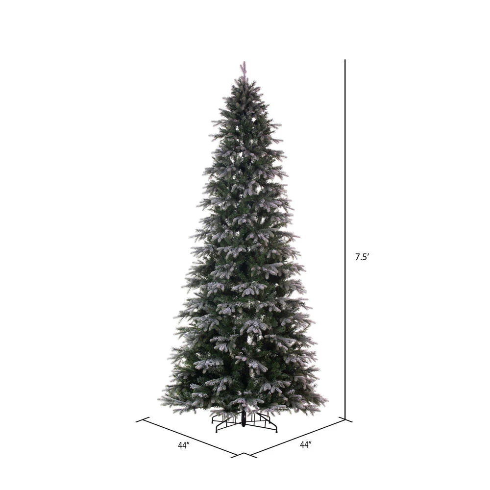 7'6"Hx44"W PE Frosted Slim Douglas Fir Artificial Christmas Tree, Unlit -Green - Image 3