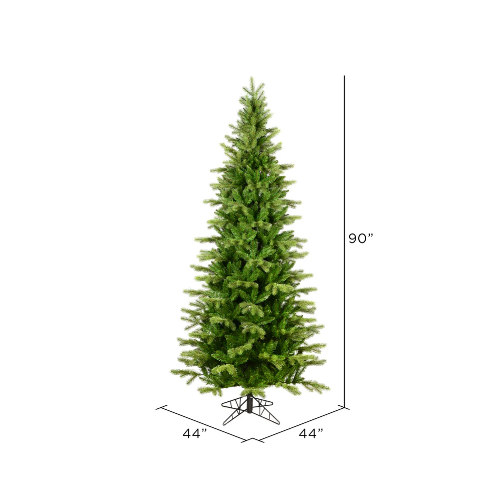 7'6"Hx44"W PE Slim Balsam Spruce Artificial Christmas Tree, Unlit -Green - Image 2