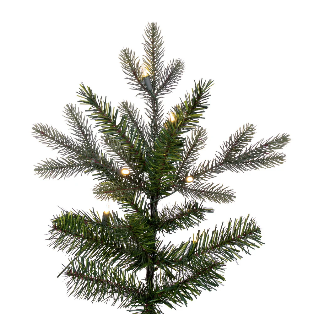 7'6"Hx44"W PE Slim Douglas Fir Artificial Christmas Tree, LED Pre-Lit -Green - Image 2