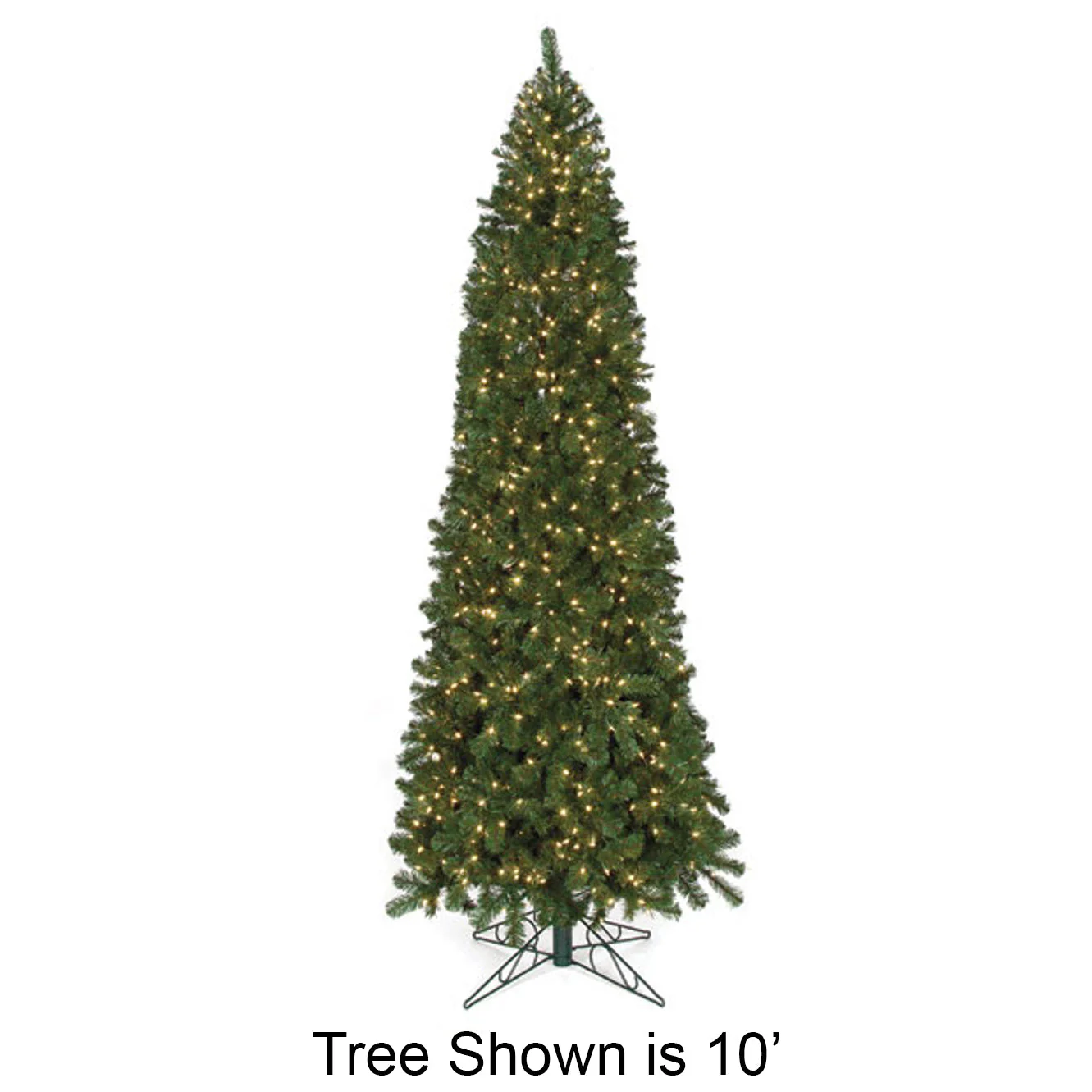 7'6"Hx44"W Virginia Pine Artificial Christmas Tree, LED Pre-Lit -Green