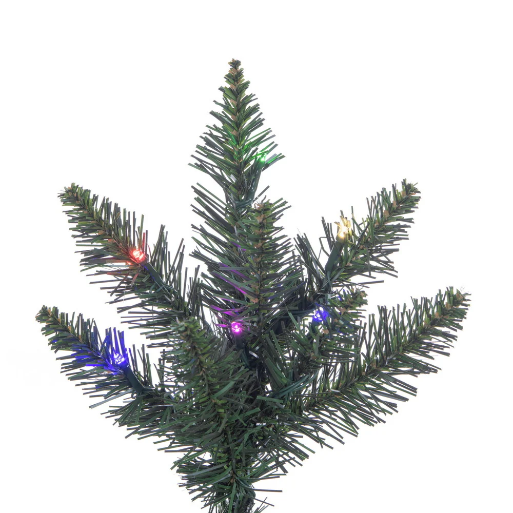 7'6"Hx45"W Slim Camdon Fir Artificial Christmas Tree, Micro LED Pre-Lit (Multi-Mode) -Green - Image 3