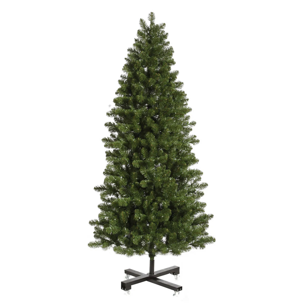 7'6"Hx45"W Slim Grand Teton Pine Artificial Christmas Tree, Unlit -Green
