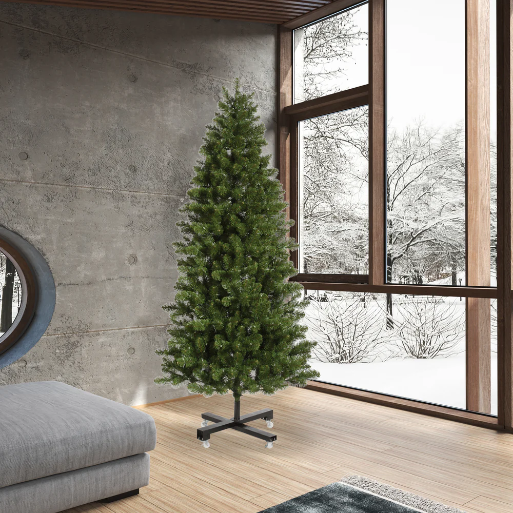 7'6"Hx45"W Slim Grand Teton Pine Artificial Christmas Tree, Unlit -Green - Image 5