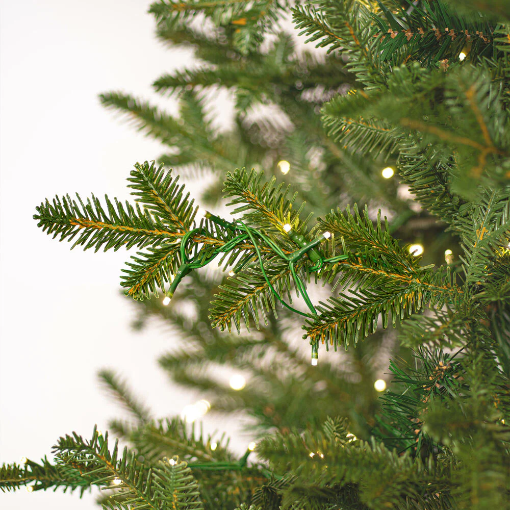 7'6"Hx46"W PE Slim Georgian Fraser Fir Artificial Christmas Tree, LED Pre-Lit -Green - Image 2