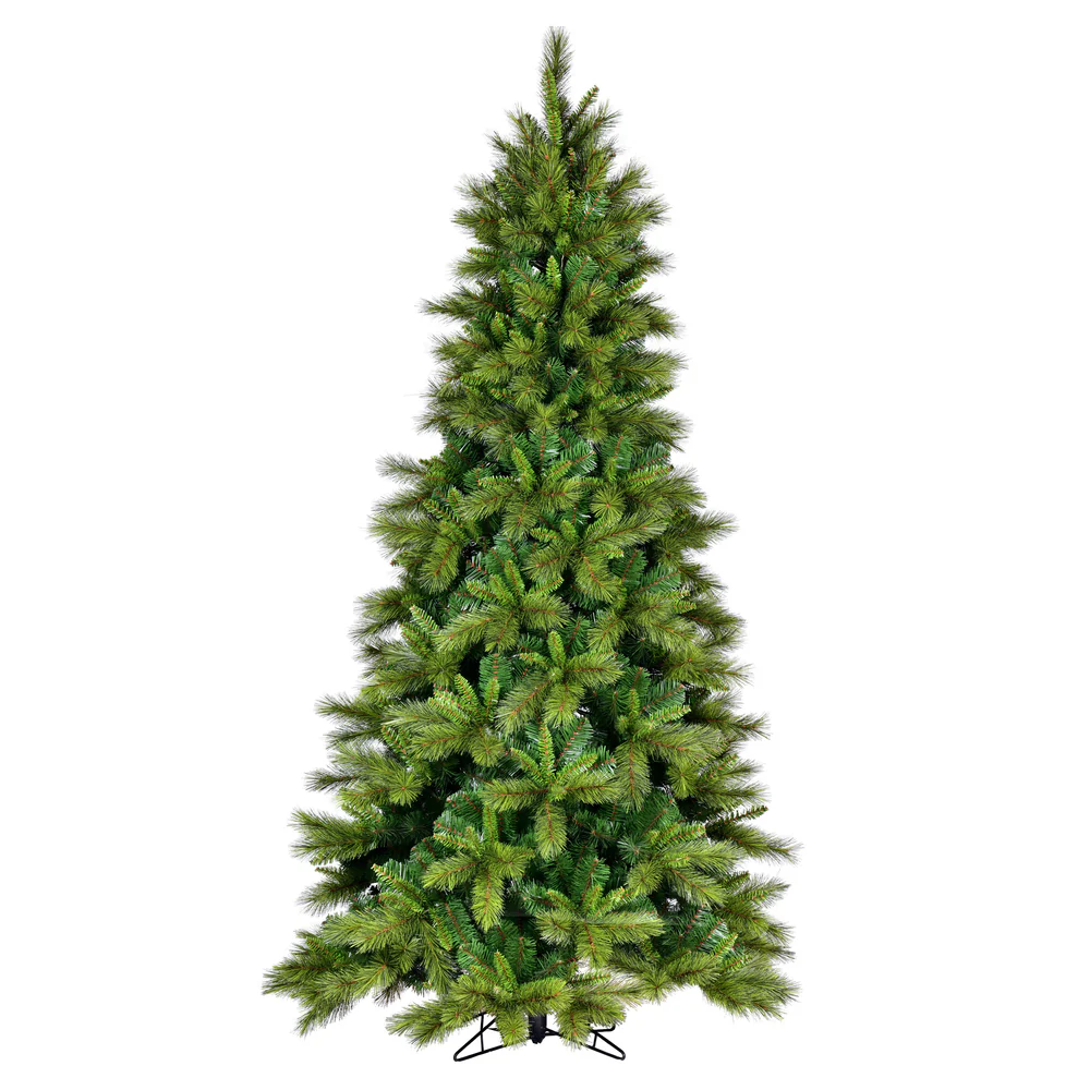 7'6"Hx48"W PE Brighton Pine Artificial Christmas Tree, Unlit -Green