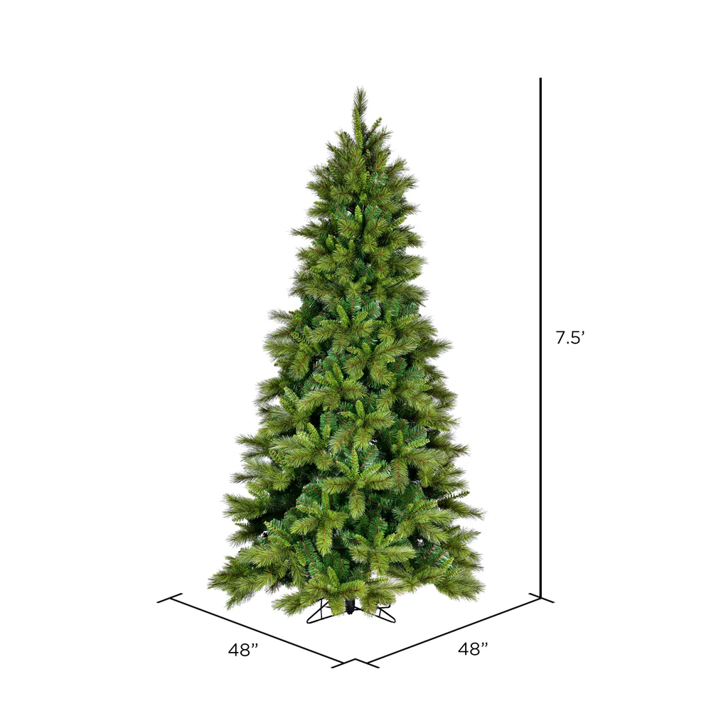 7'6"Hx48"W PE Brighton Pine Artificial Christmas Tree, Unlit -Green - Image 3