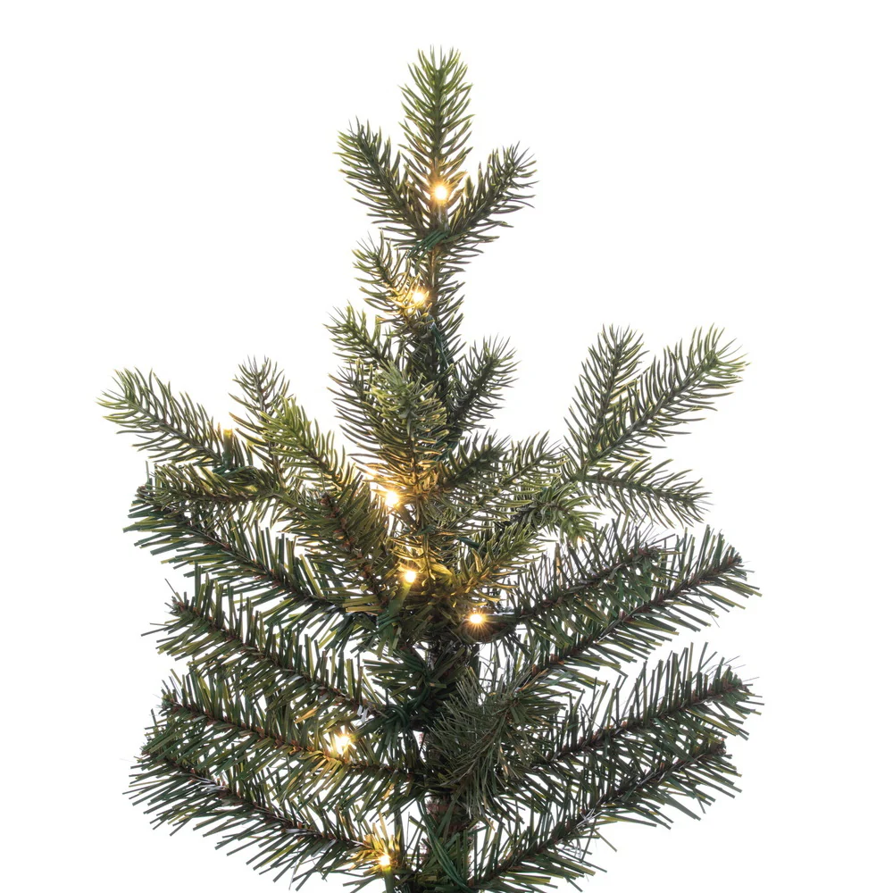 7'6"Hx48"W PE Slim Welch Fraser Artificial Christmas Tree, Micro LED Pre-Lit (Multi-Mode) -Green - Image 2