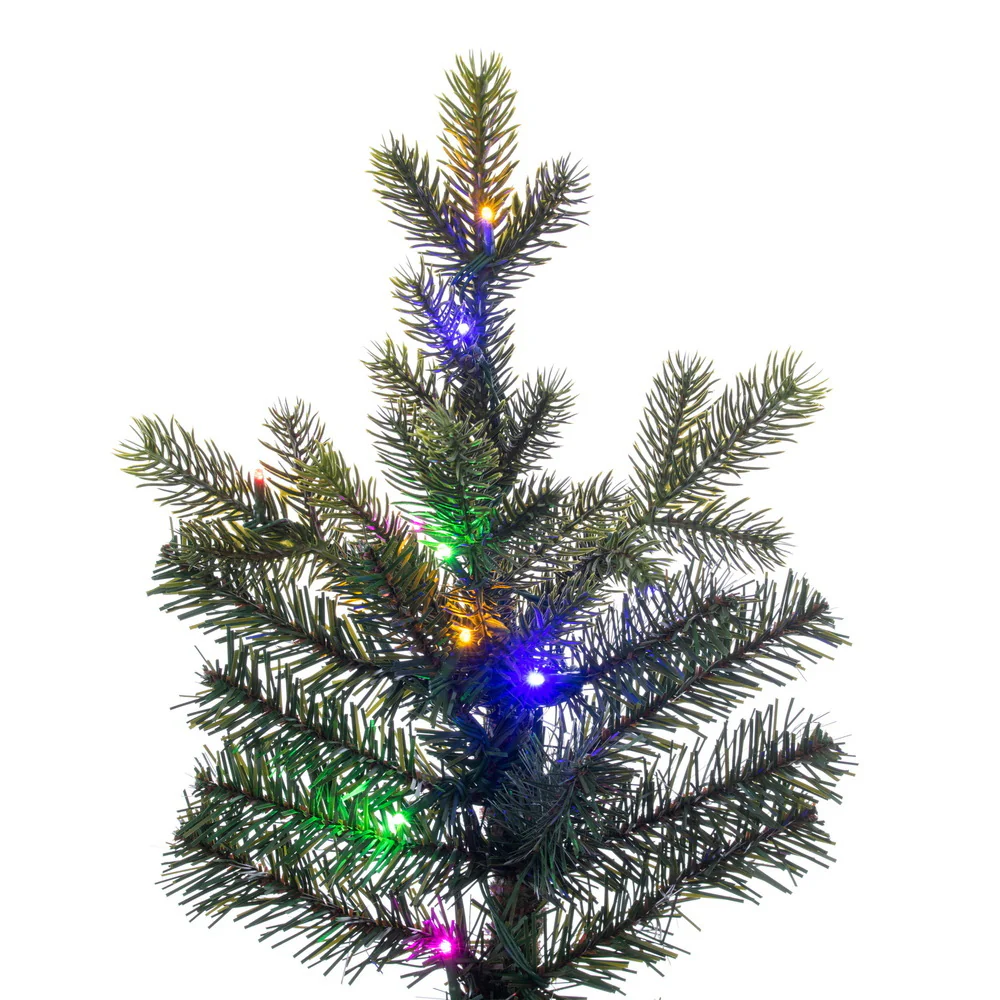 7'6"Hx48"W PE Slim Welch Fraser Artificial Christmas Tree, Micro LED Pre-Lit (Multi-Mode) -Green - Image 3