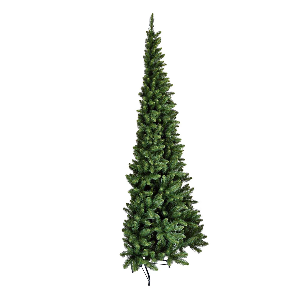 7'6"Hx50"W Half-Tree/Wall Chapel Pine Artificial Christmas Tree, Unlit -Green