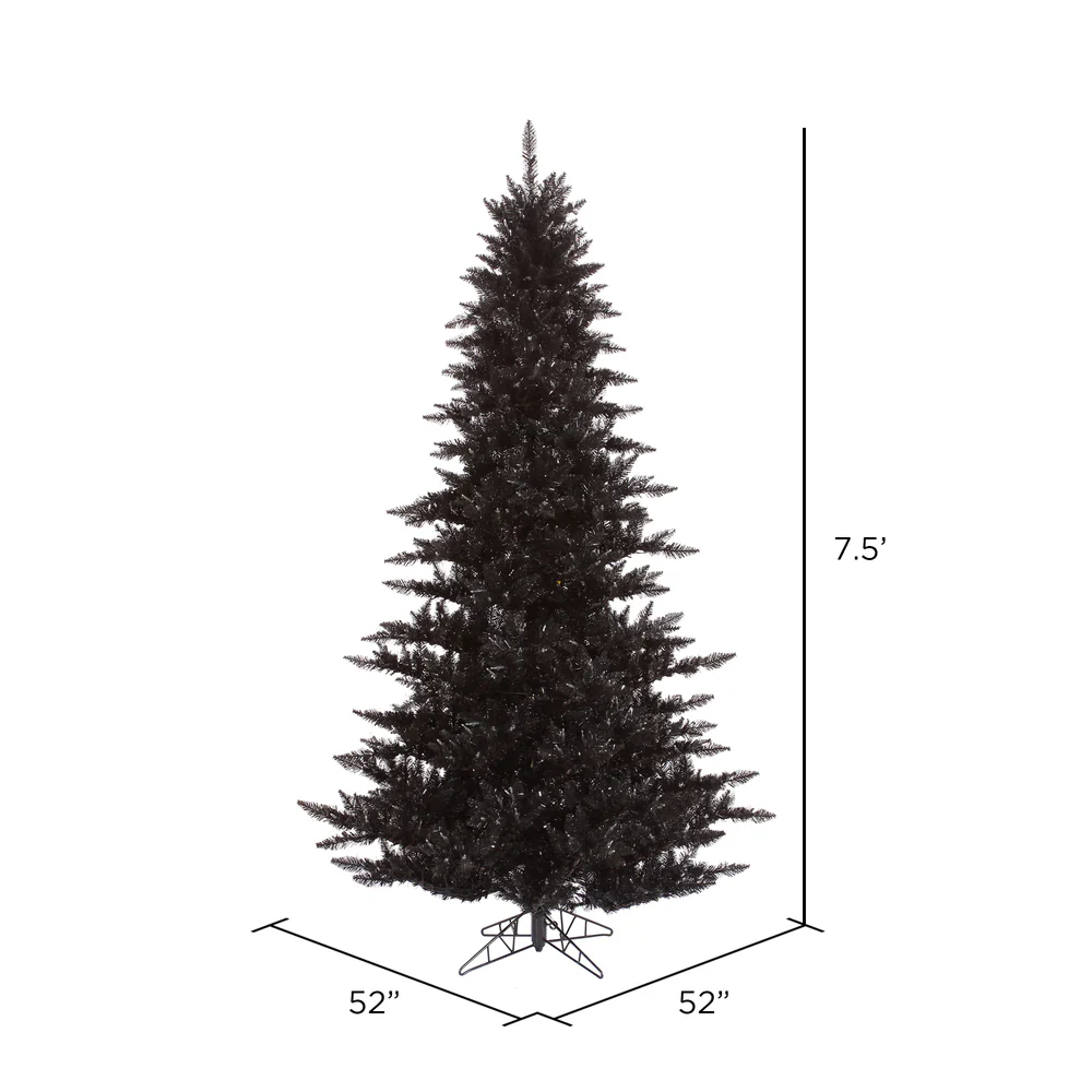 7'6"Hx52"W Fir Artificial Christmas Tree, Unlit -Black - Image 2