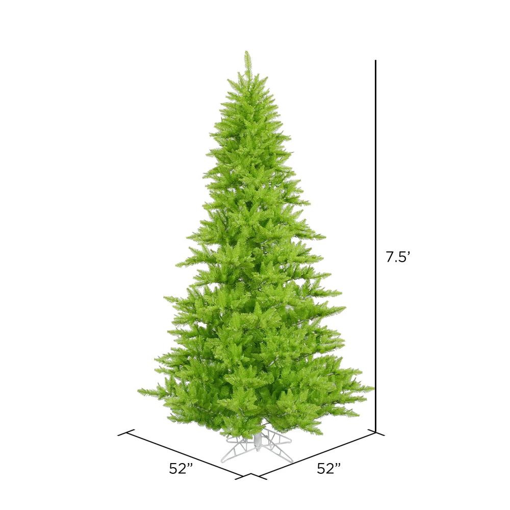 7'6"Hx52"W Fir Artificial Christmas Tree, Unlit -Lime - Image 2
