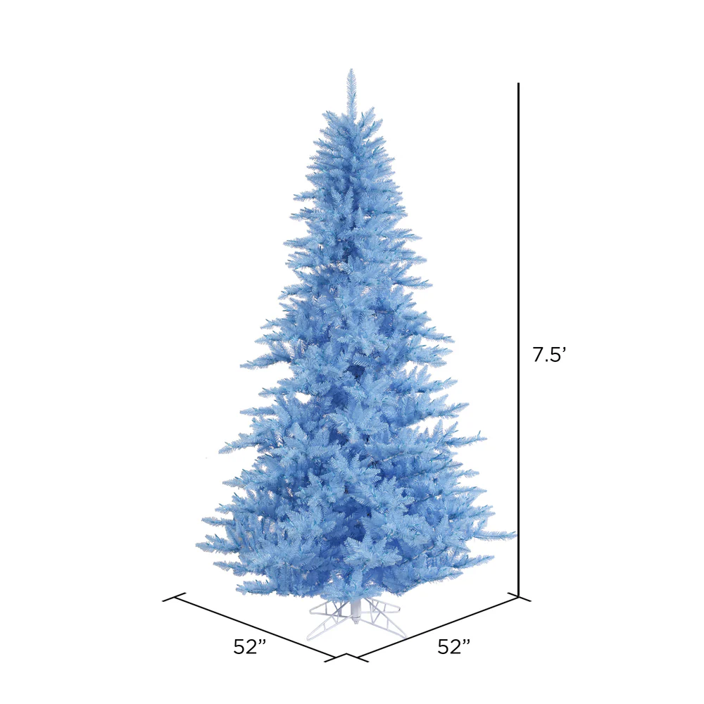 7'6"Hx52"W Fir Artificial Christmas Tree, Unlit -Sky Blue - Image 2