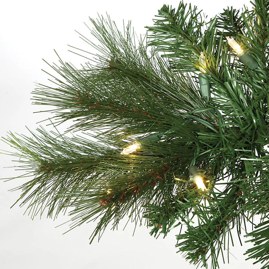 7'6"Hx52"W Mika Pine Artificial Christmas Tree, Pre-Lit -Green - Image 2