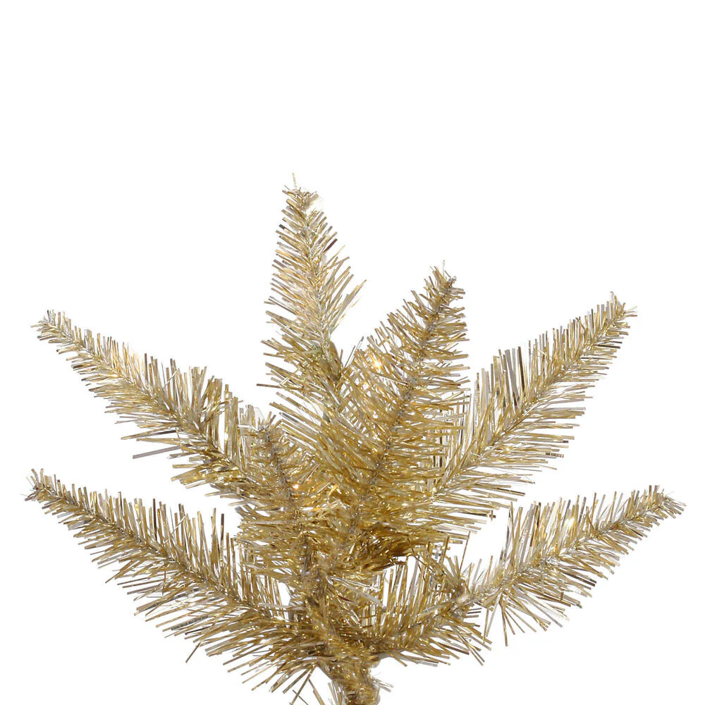 7'6"Hx52"W Tinsel Fir Artificial Christmas Tree, Unlit -Champagne - Image 2