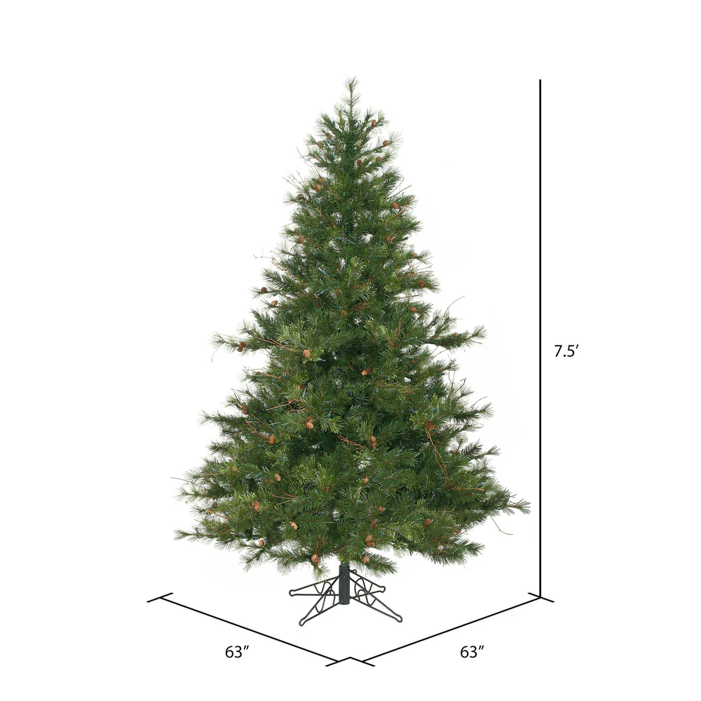 7'6"Hx54"W Mixed Country Artificial Christmas Tree w/Pinecone & Grapevine, Unlit -Green/Brown - Image 3