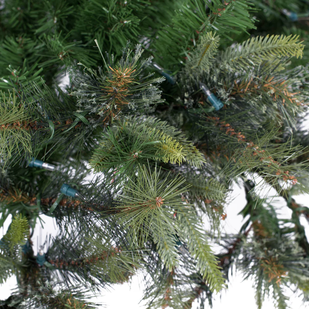 7'6"Hx55"W PE Cashmere Pine Artificial Christmas Tree, LED Pre-Lit -Green - Image 5
