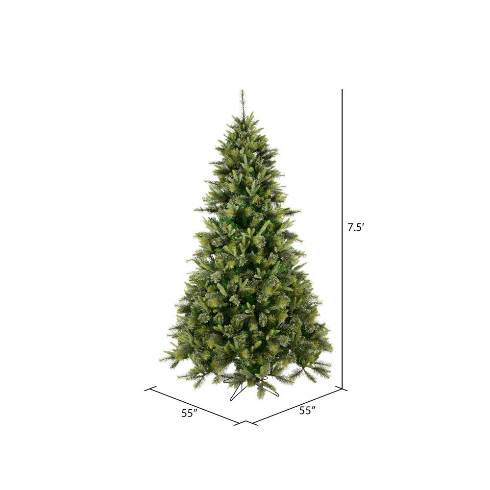 7'6"Hx55"W PE Cashmere Pine Artificial Christmas Tree, Unlit -Green - Image 3