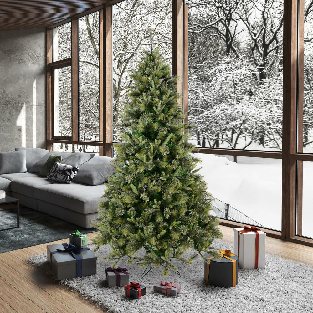 7'6"Hx55"W PE Cashmere Pine Artificial Christmas Tree, Unlit -Green - Image 5