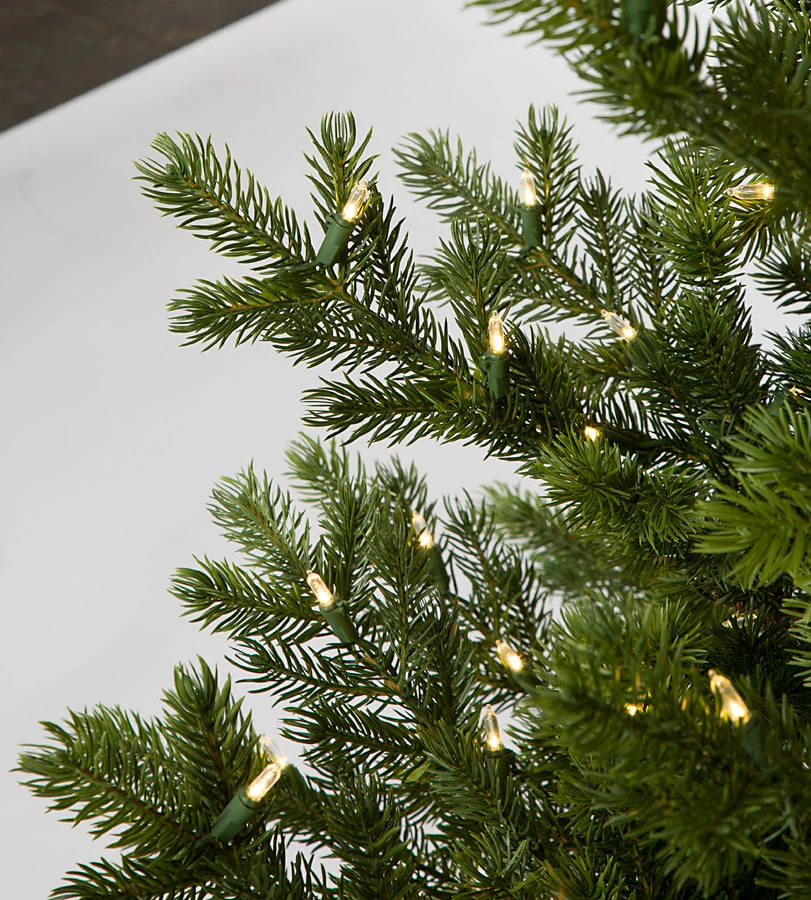 7'6"Hx55"W PE Deerfield Pine Artificial Christmas Tree, LED Pre-Lit -Green - Image 2