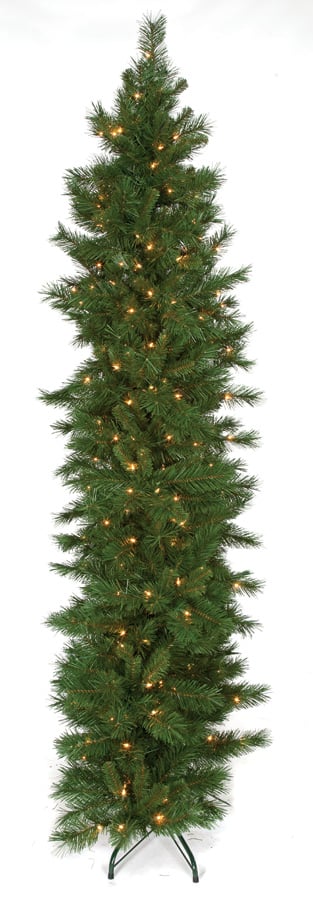 7'6"Hx56"W Flat Noble Artificial Christmas Tree, LED Pre-Lit (Multicolor) -Green - Image 3