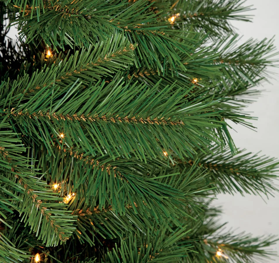 7'6"Hx56"W Flat Noble Artificial Christmas Tree, LED Pre-Lit (Multicolor) -Green - Image 4
