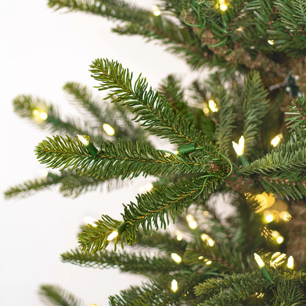 7'6"Hx56"W PE Alberta Spruce Artificial Christmas Tree, LED Pre-Lit -Green - Image 2
