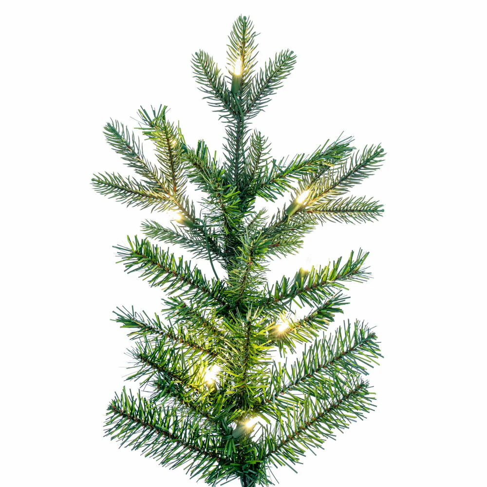 7'6"Hx56"W PE Douglas Fir Artificial Christmas Tree, LED Pre-Lit -Green - Image 2