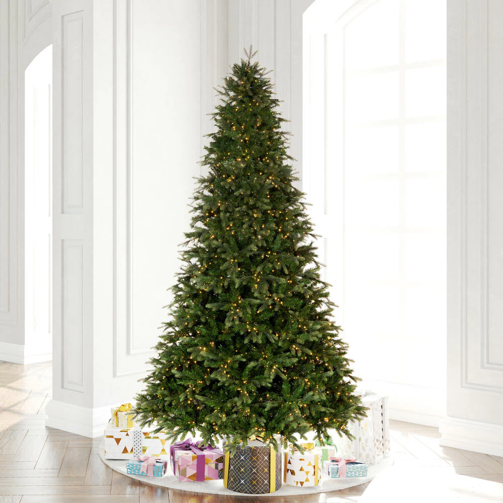 7'6"Hx56"W PE Douglas Fir Artificial Christmas Tree, LED Pre-Lit -Green - Image 4