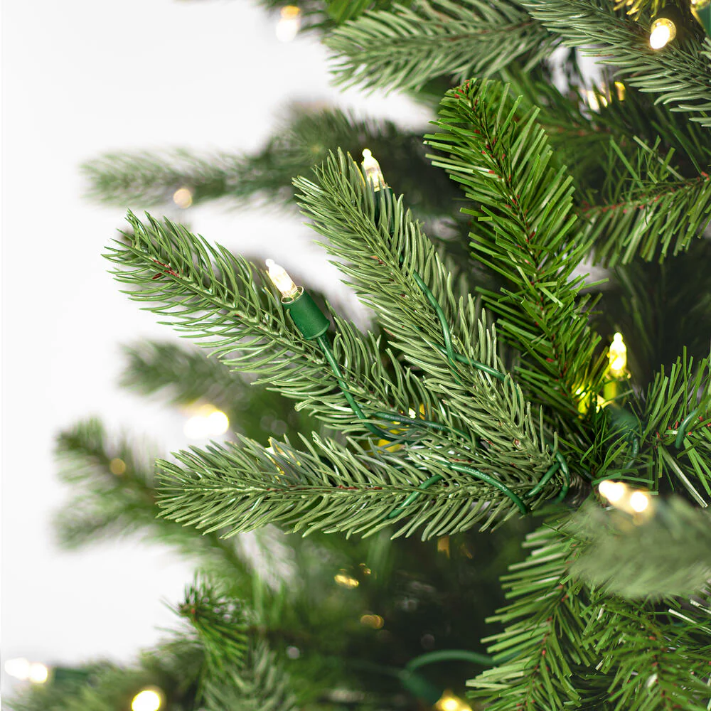 7'6"Hx56"W PE King Spruce Artificial Christmas Tree, LED Pre-Lit -Green - Image 2