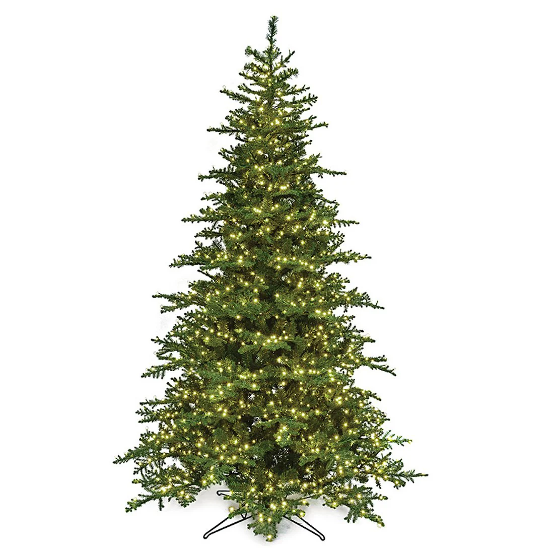 7'6"Hx57"W PE Layered Rosemary Pine Artificial Christmas Tree, Micro LED Pre-Lit -Green