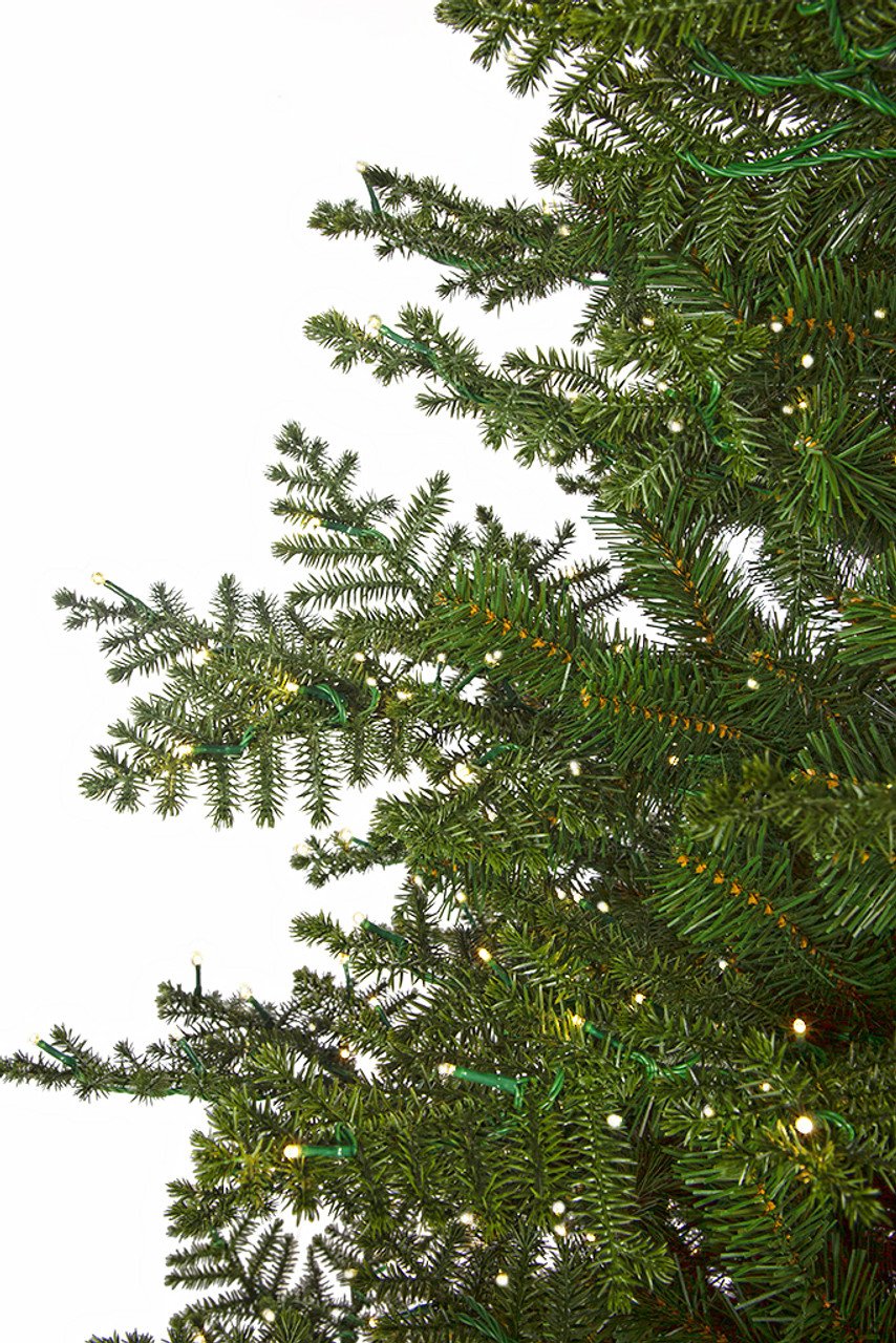 7'6"Hx57"W PE Layered Rosemary Pine Artificial Christmas Tree, Micro LED Pre-Lit -Green - Image 2
