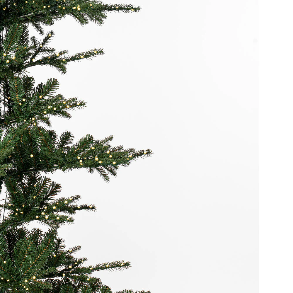7'6"Hx57"W PE Yukon Artificial Christmas Tree, LED Pre-Lit -Green - Image 5