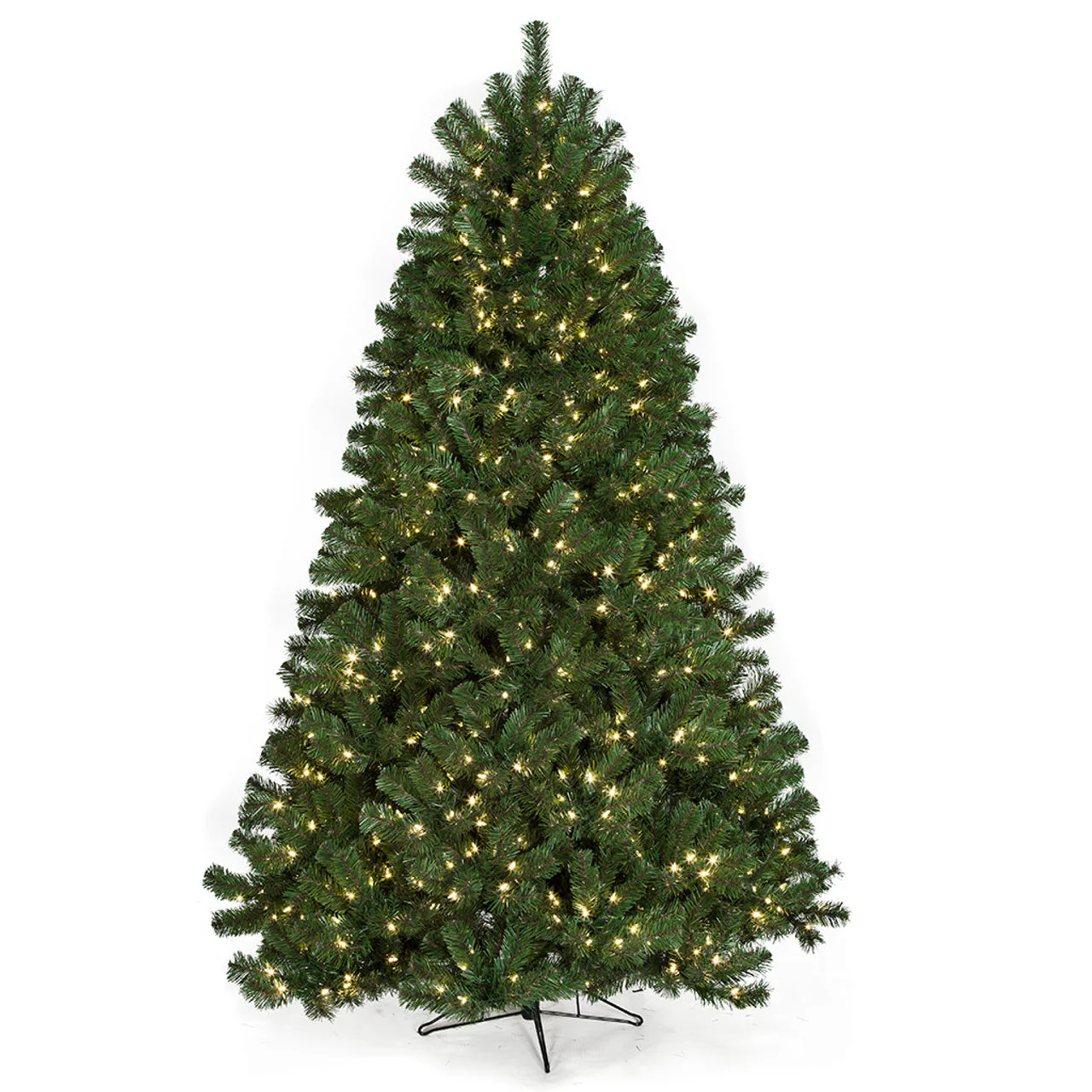 7'6"Hx60"W Fluff-Free Deluxe Virginia Pine Artificial Christmas Tree, LED Pre-Lit -Green