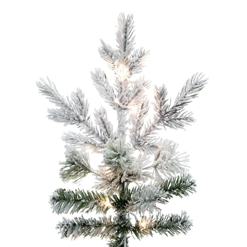 7'6"Hx60"W PE Flocked Kiana Artificial Christmas Tree, Micro LED Pre-Lit (Multi-Mode) -White - Image 2