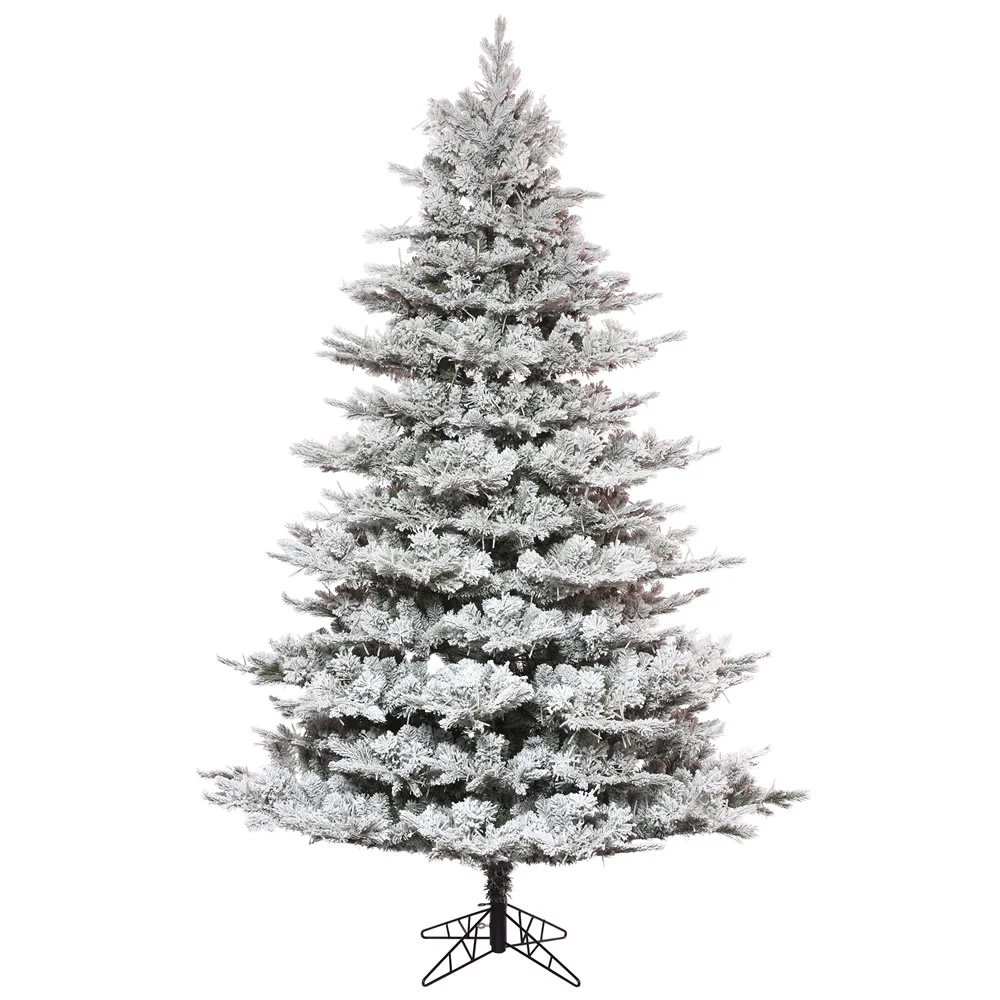 7'6"Hx60"W PE Flocked Kiana Artificial Christmas Tree, Unlit -White
