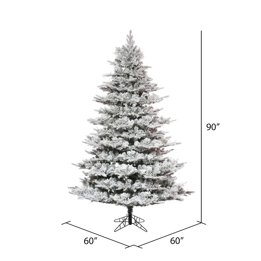 7'6"Hx60"W PE Flocked Kiana Artificial Christmas Tree, Unlit -White - Image 2