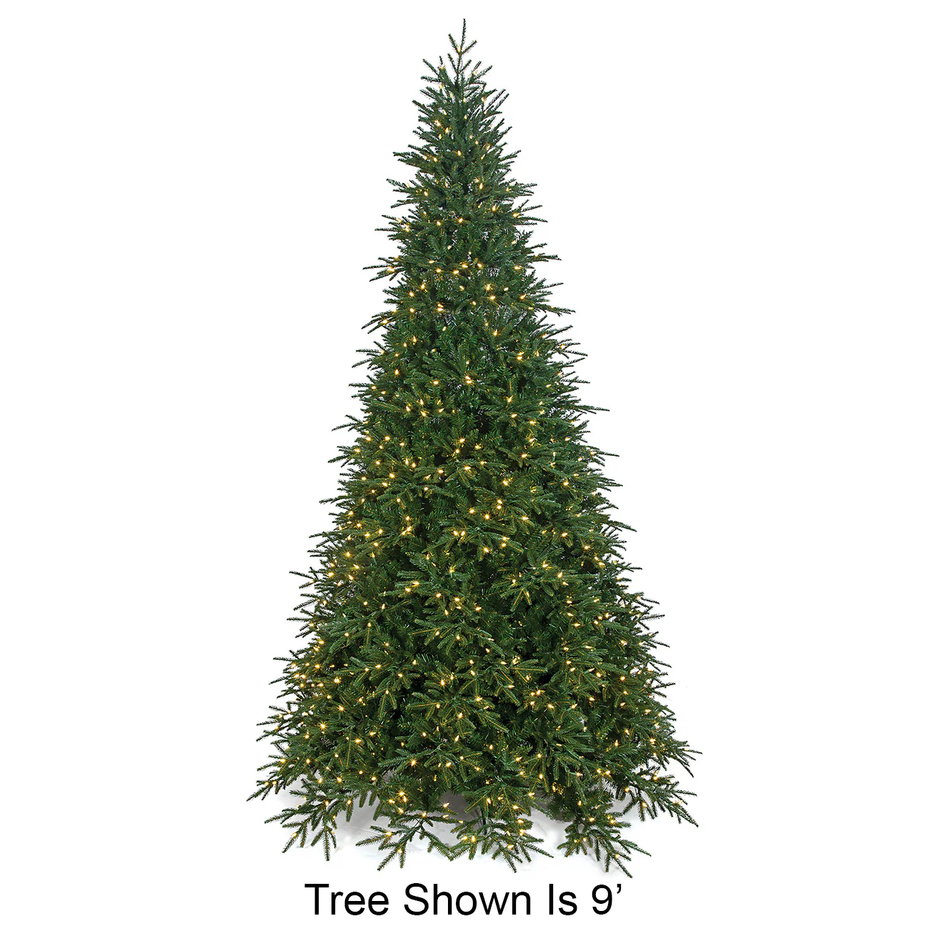 7'6"Hx60"W PE Fluff-Free Cordova Fir Artificial Christmas Tree, LED Pre-Lit -Green