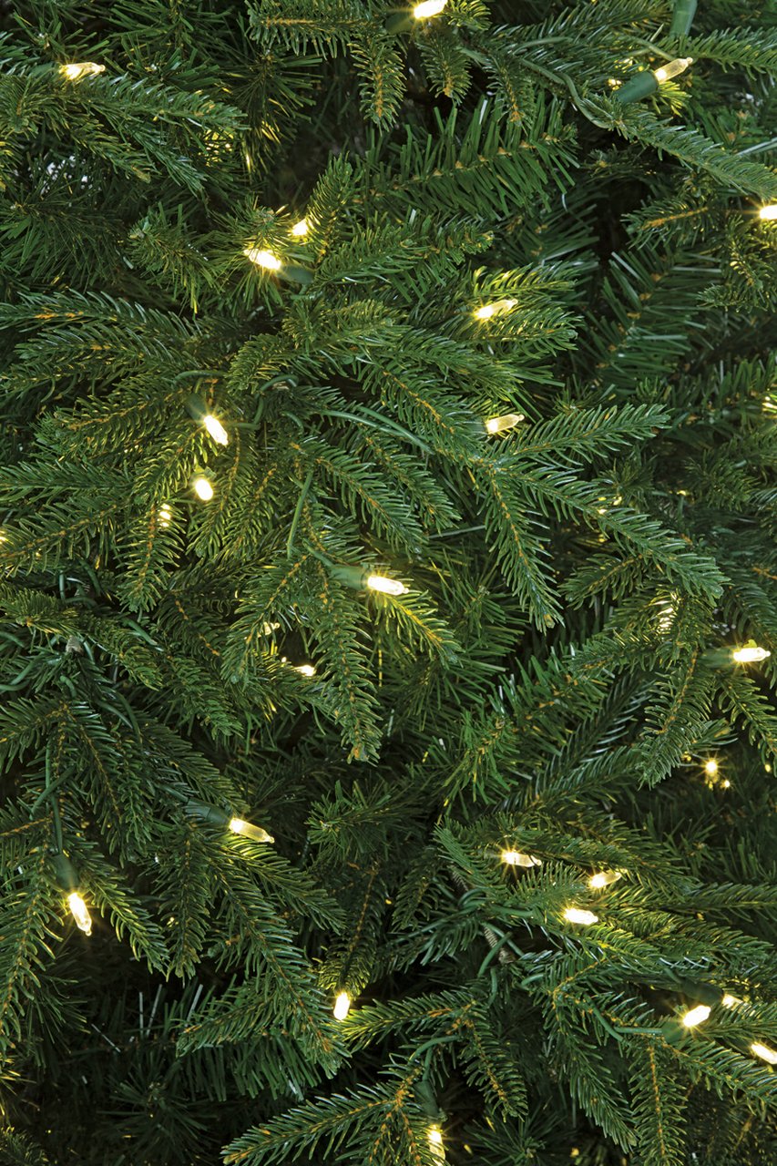 7'6"Hx60"W PE Fluff-Free Cordova Fir Artificial Christmas Tree, LED Pre-Lit -Green - Image 2