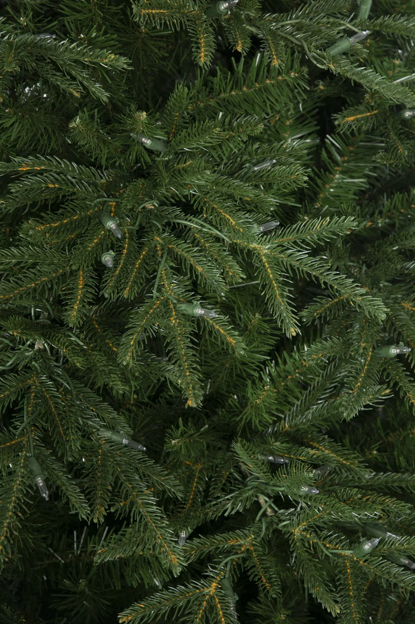 7'6"Hx60"W PE Fluff-Free Cordova Fir Artificial Christmas Tree, LED Pre-Lit -Green - Image 3