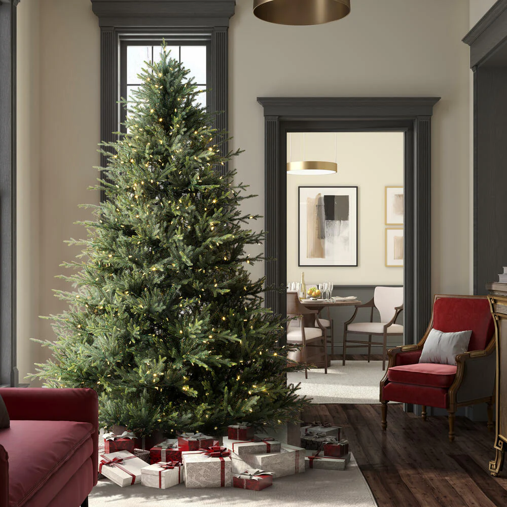 7'6"Hx64"W PE Itasca Fraser Artificial Christmas Tree, Micro LED Pre-Lit (Multi-Mode) -Green - Image 5
