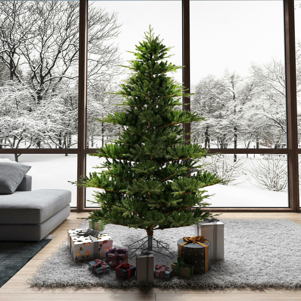7'6"Hx67"W PE Sherwood Fir Artificial Christmas Tree, Unlit -Green - Image 5