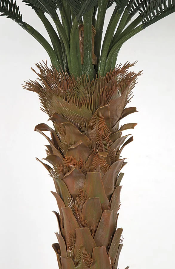 7'6"Hx68"W Outdoor UV-Proof Artificial Sago Cycas Palm Tree -36 Fronds -Green - Image 2