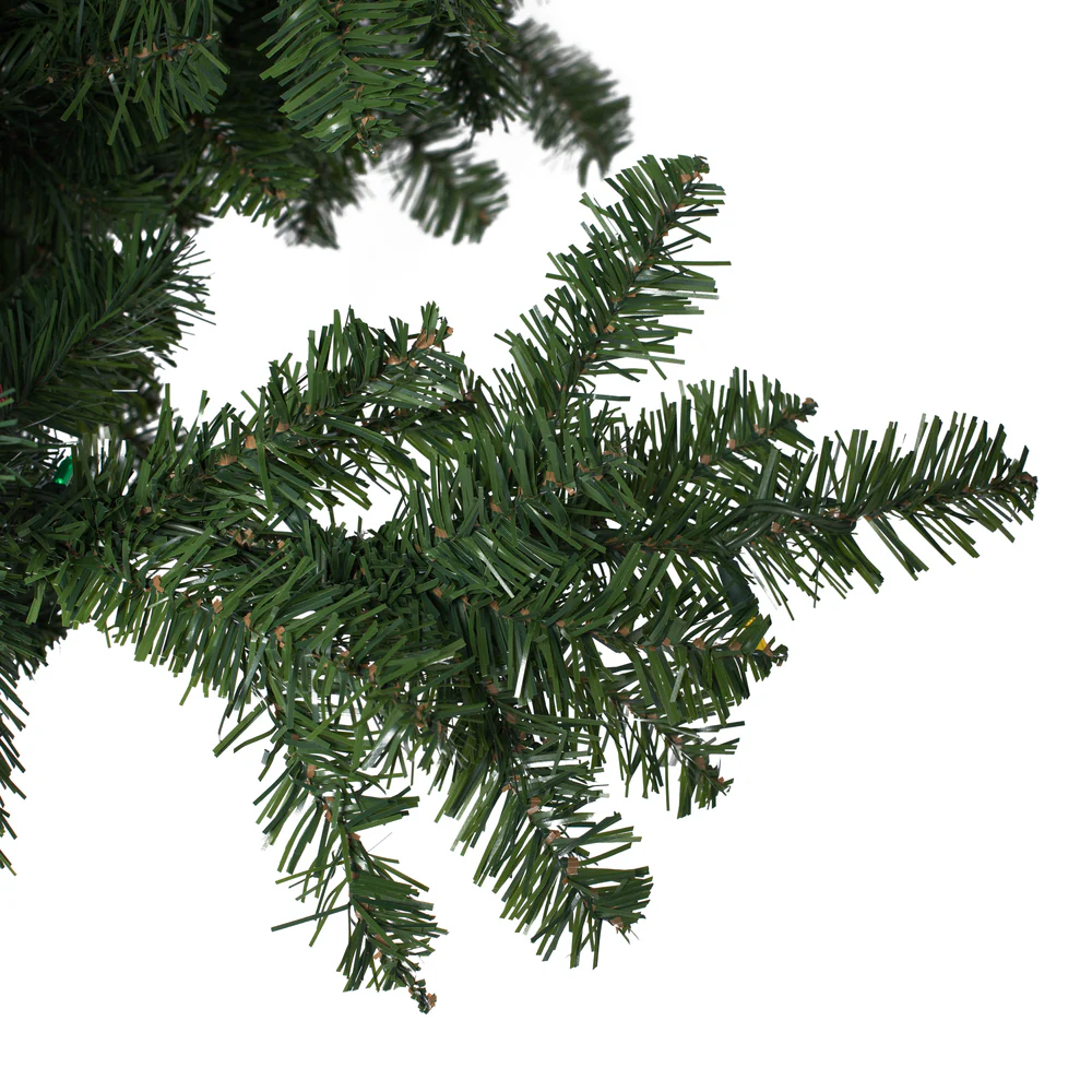 7'6"Hx95"W Upside-Down Pine Artificial Christmas Tree, LED Pre-Lit (Multicolor) -Green - Image 2