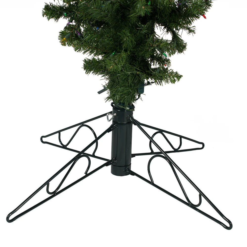 7'6"Hx95"W Upside-Down Pine Artificial Christmas Tree, LED Pre-Lit (Multicolor) -Green - Image 3