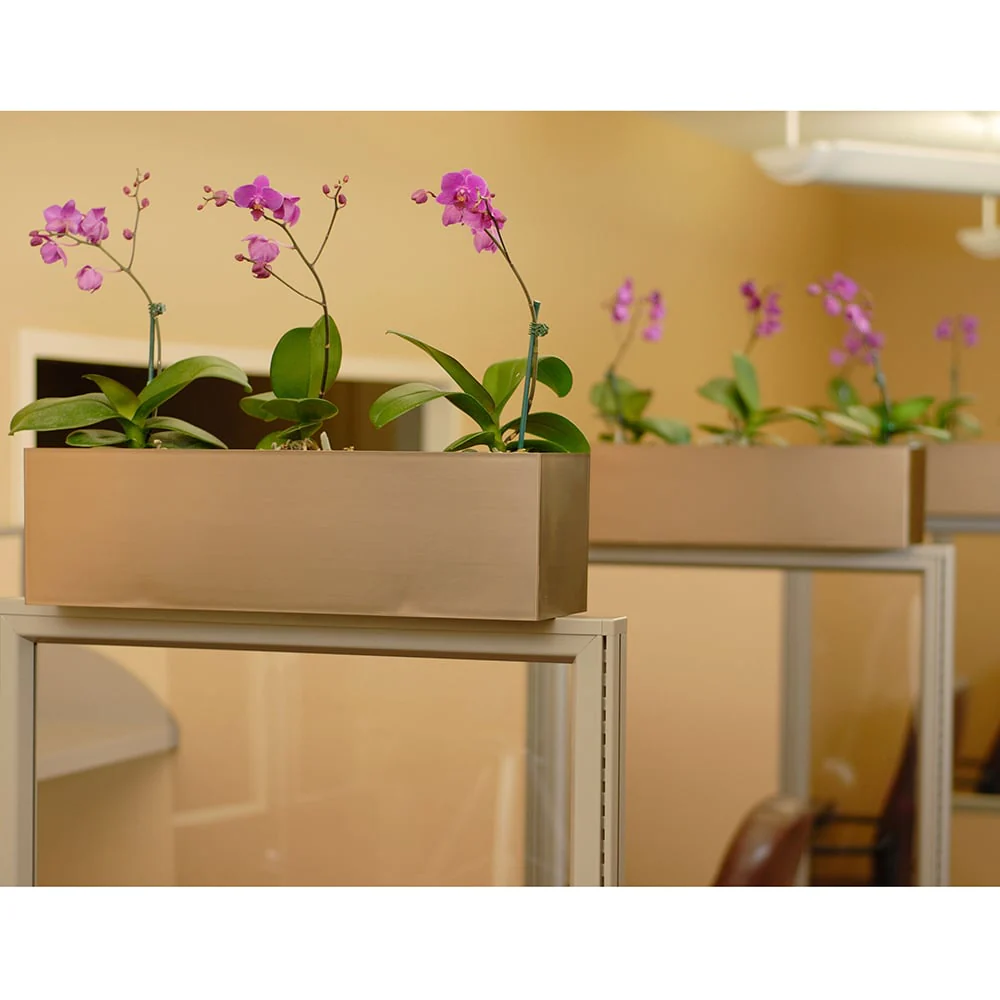 7"Hx24"W to 7"Hx30"W Vista Metallic Rectangle Planter - Image 2