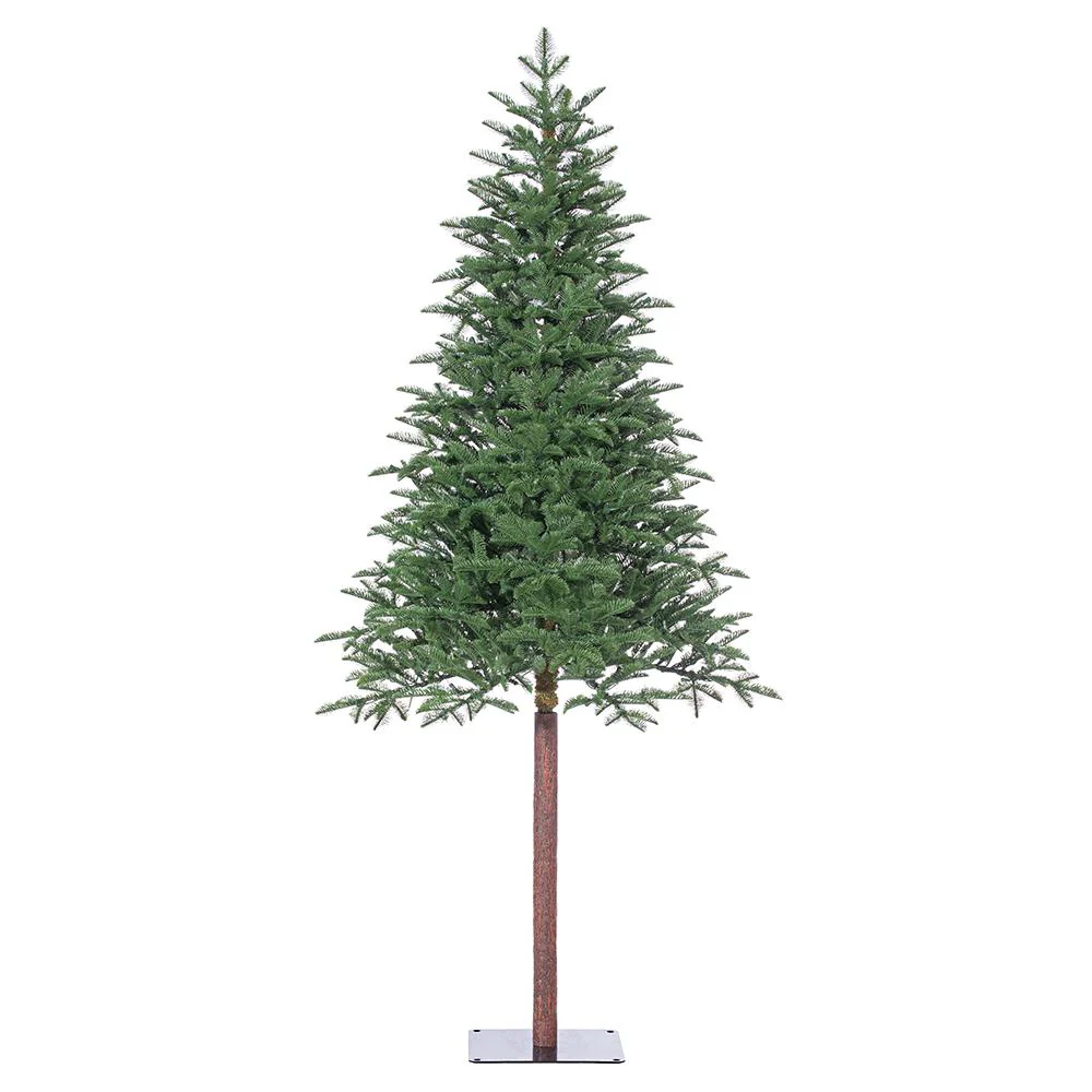 7'Hx42"W Pencil Pine Artificial Christmas Tree w/Metal Plate, LED Pre-Lit -Green - Image 3